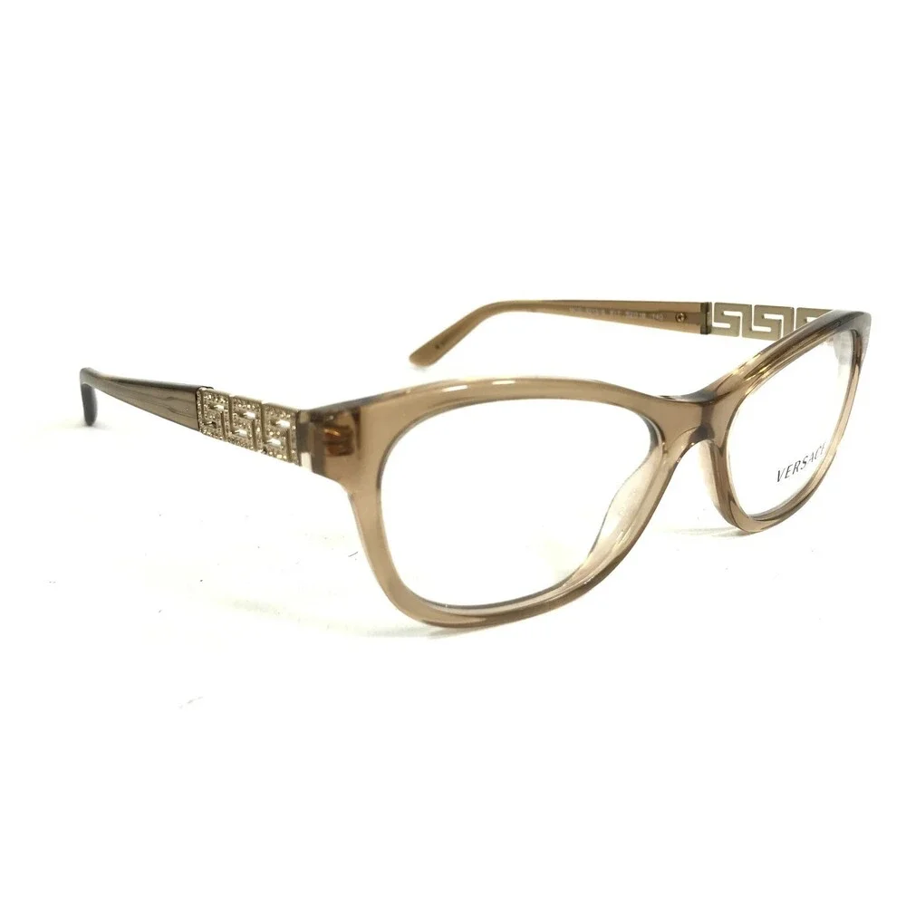Versace Eyeglasses Frames MOD. 3212-B 617 Clear Brown Gold Crystals 52-16-140